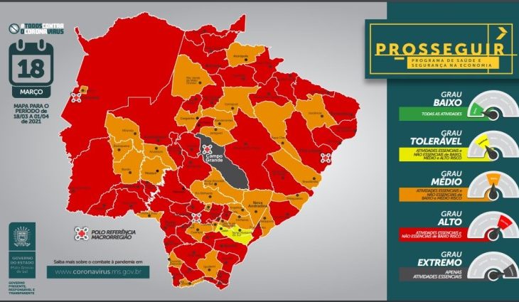 Município adota medidas sanitárias da bandeira vermelha